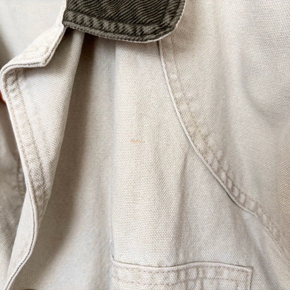 Vintage LL Bean Beige Canvas Barn Coat Chore Jacket - Picture 3 of 8
